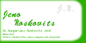 jeno moskovits business card