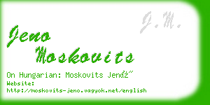 jeno moskovits business card